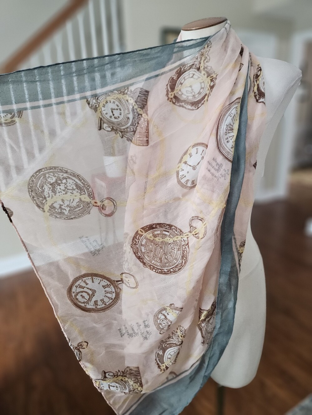 Clock Pattern Sheer Scarf - Picture 2 of 2